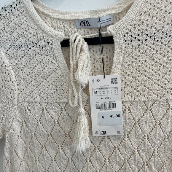 ZARA CREAM MINI DRESS NWT 4331/080/251 - Picture 6 of 9